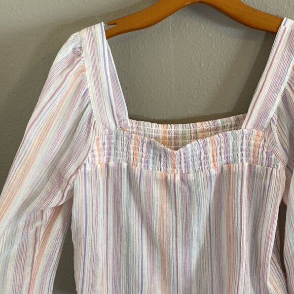 BCBGENERATION - pastel striped long sleeve blouse - NWT - Picture 10 of 10